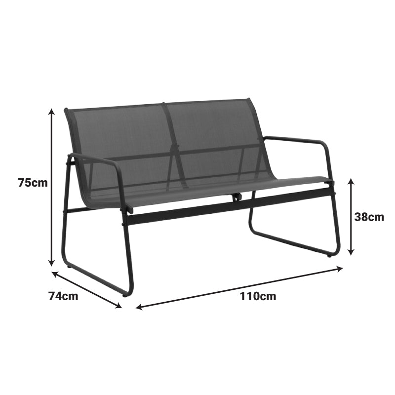 Set mobilier de grădină cu funcție outdoor Veranda, textilenă-metal, Antracit, 200x150x85 cm