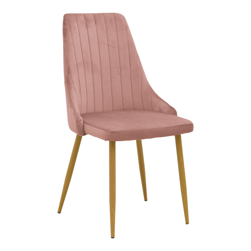 Set Mobilier Dining Azori cu Scaune Roz Prafuit și Masă Sticlă Antoro, Sticlă/Metal, 80x75 cm, detaliu produs