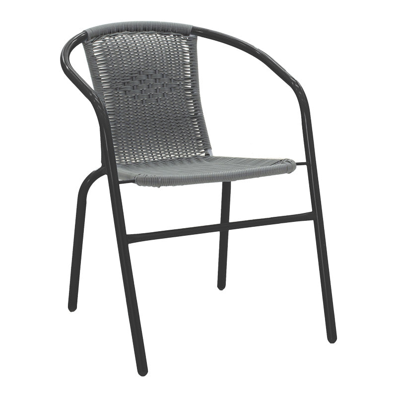 Set mobilier dining cu funcție extensibilă Valor-Obbi, Metal/Glas, Negru - Gri, 110x60x70 cm