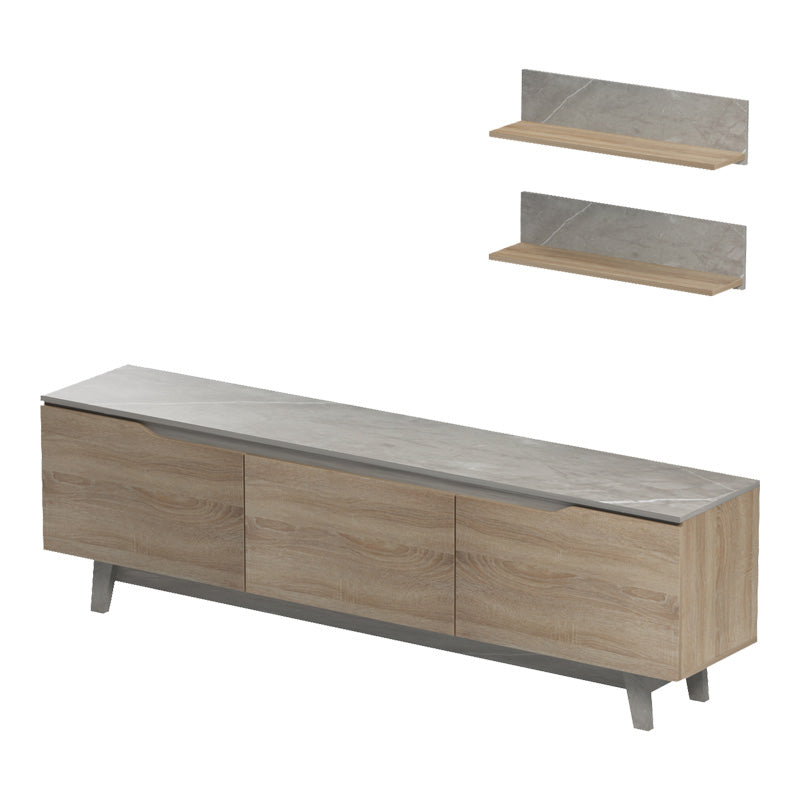 Set mobilier living cu finisaj marmura bej Kasia, Lemn, 180x35x48 cm, detaliu produs