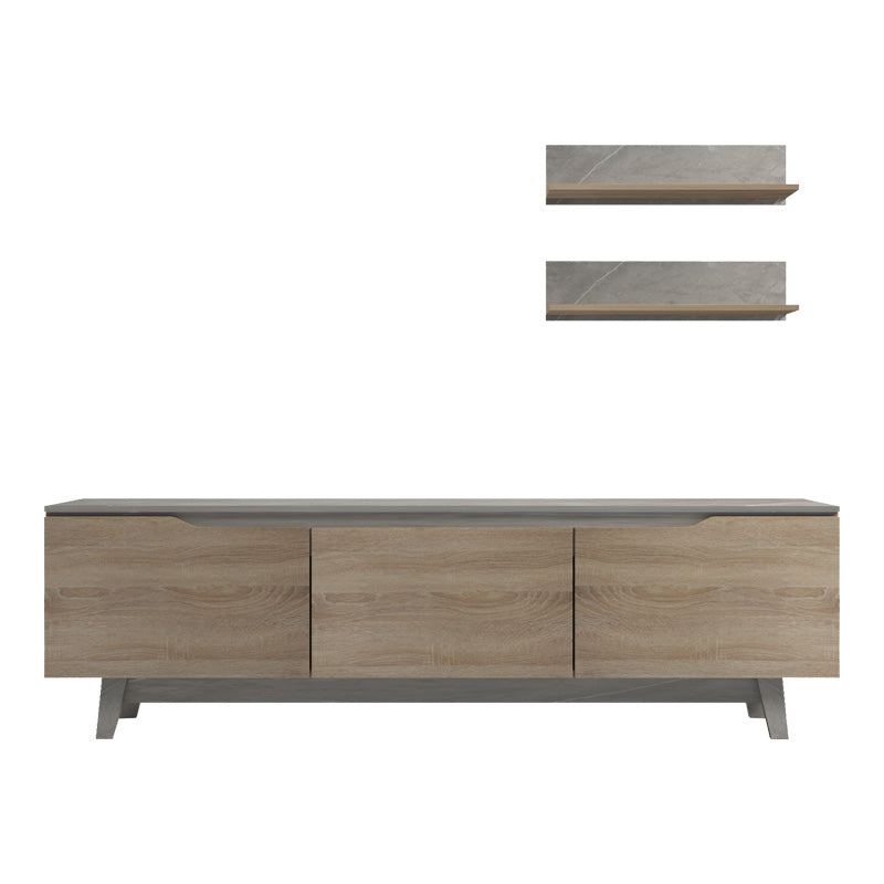 Set mobilier living cu finisaj marmura bej Kasia, Lemn, 180x35x48 cm, perspectiva suplimentara