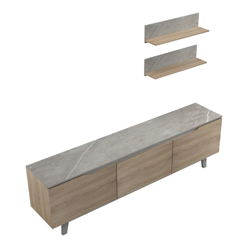 Set mobilier living cu finisaj marmura bej Kasia, Lemn, 180x35x48 cm, foto produs
