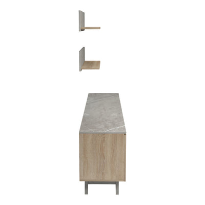 Set mobilier living cu finisaj marmura bej Kasia, Lemn, 180x35x48 cm, foto produs 6