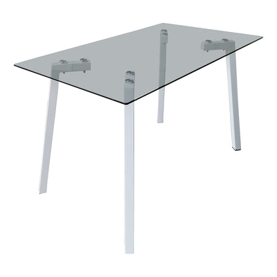 Set mobilier sufragerie cu scaune Ariadne albe și masă Titta din sticlă, Metal/Sticlă, 120x70x75 cm, imagine suplimentara