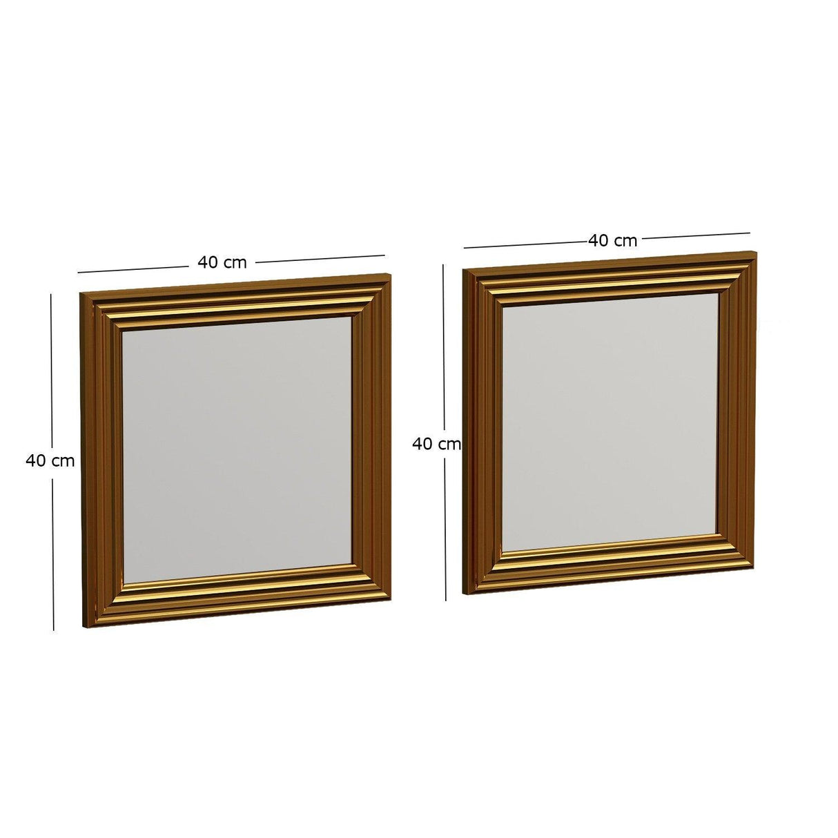 Set oglinzi (2 bucăți) Bale - Gold, Aur, 3x40x40 cm