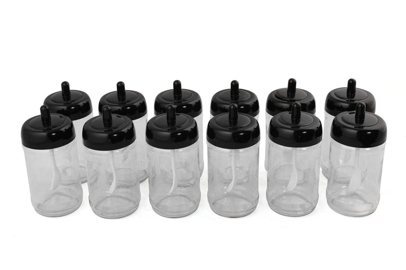 Set recipiente pentru condimente Kosova, Sticla, 300 ml, 12 bucati, Lingura, Transparent