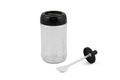 Set recipiente pentru condimente Kosova, Sticla, 300 ml, 12 bucati, Lingura, Transparent