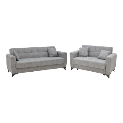 canapea Set sufragerie 2 piese Modesto din stofa de Gri 85x215 cm