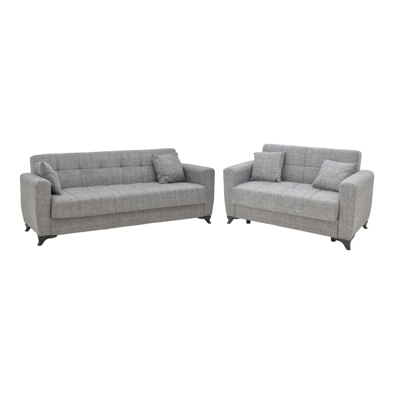 canapea Set sufragerie 2 piese Modesto din stofa de Gri 85x215 cm