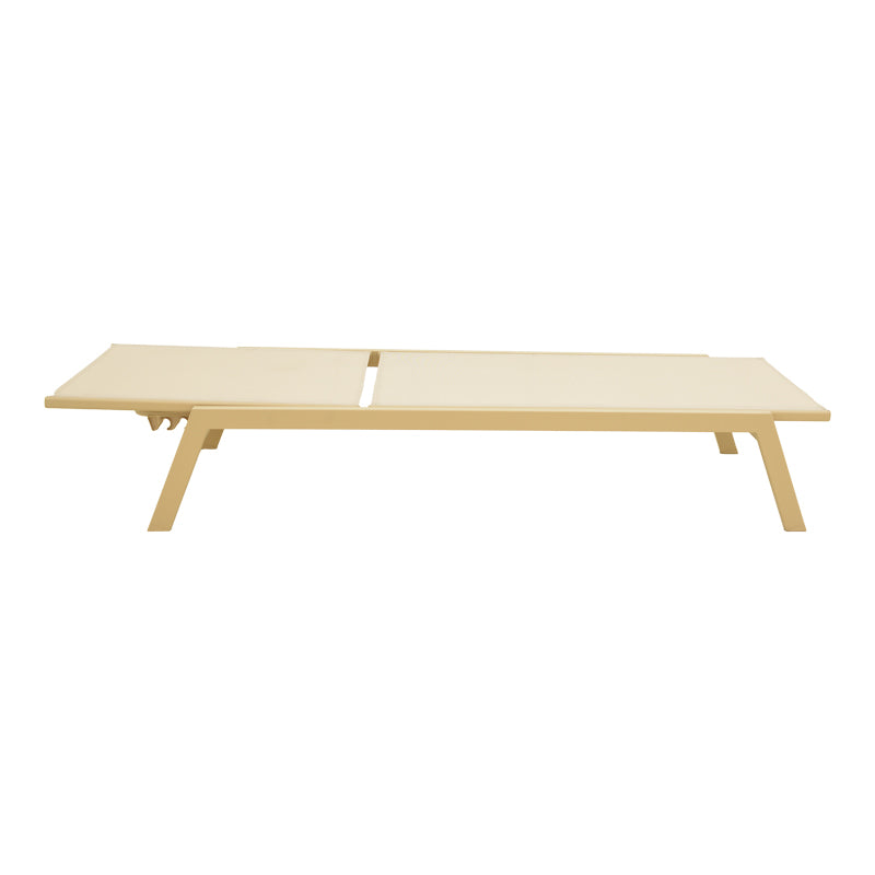 Sezlong Boka, Aluminiu si textilena, 60x192x31 cm - Cappuccino-Champagne