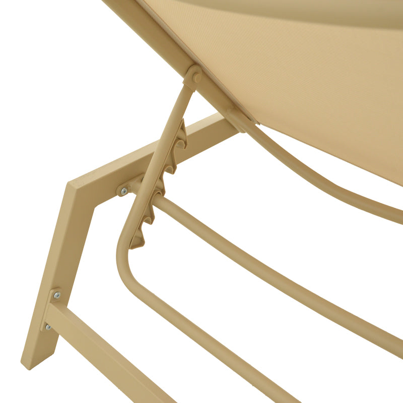 Sezlong Boka, Aluminiu si textilena, 60x192x31 cm - Cappuccino-Champagne