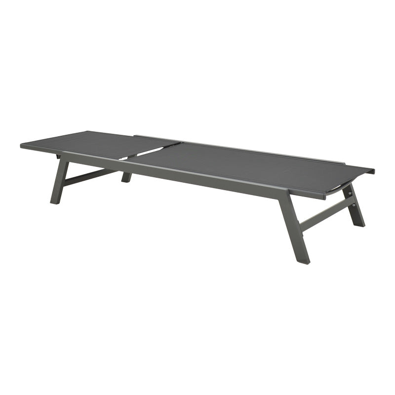 Sezlong Boka, Aluminiu si textilena, 60x192x31 cm - Negru