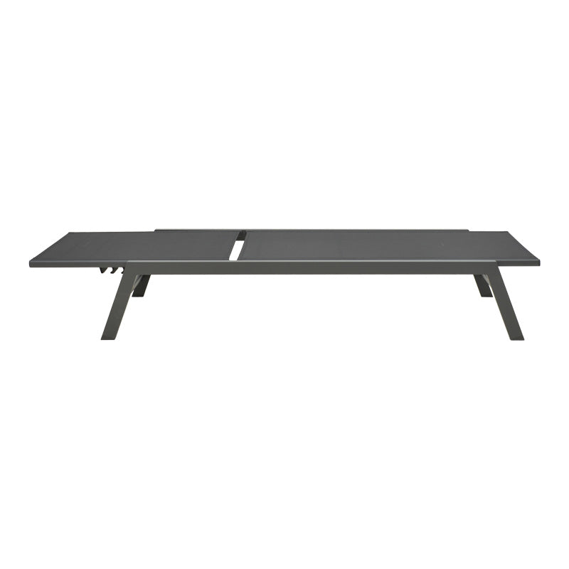 Șezlong cu functie de relaxare, Model Boka, Aluminiu și Textilena, Negru, 60x192x31 cm