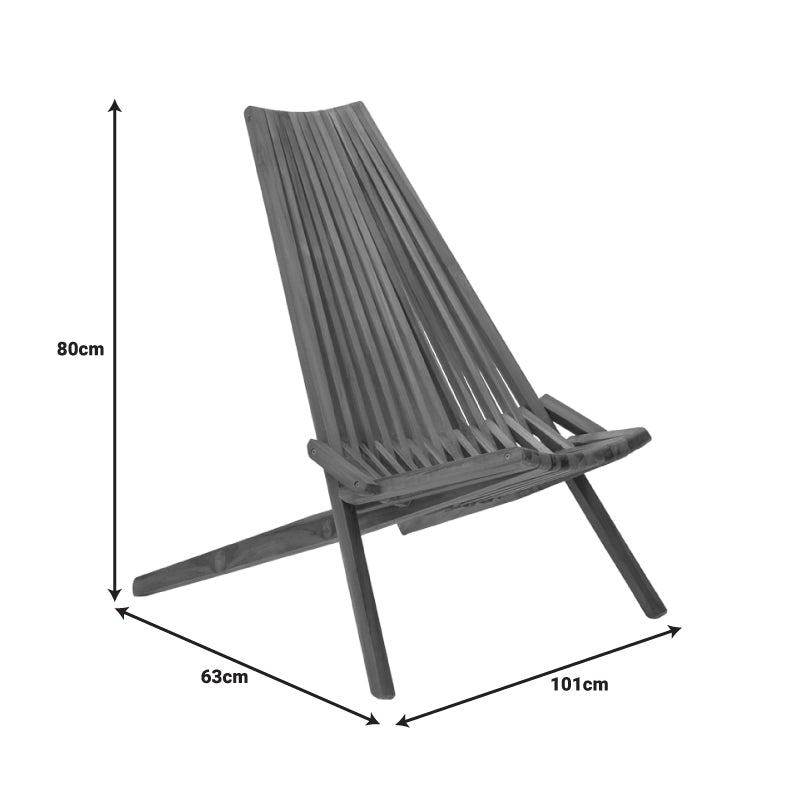 Sezlong de gradina Chaise Boho, Natural, 101x63x80 cm