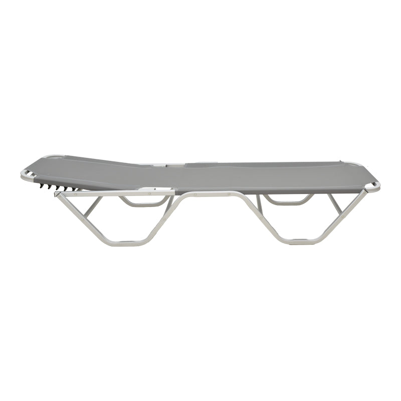 Sezlong Dessie pliabil aluminiu plasa, 56x188x30 cm - Gri Inchis