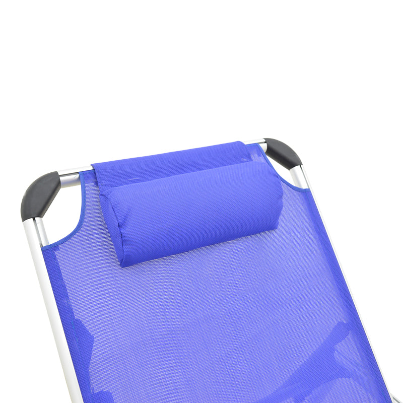 Șezlong Fevepe, Silver-Gri inchis, 58x185x30 cm - Silver-Blue