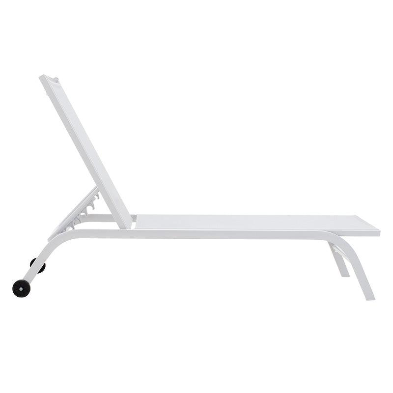 Sezlong Jaipur aluminiu tex Maron, Alb - Antracit, 65x192 cm - Alb