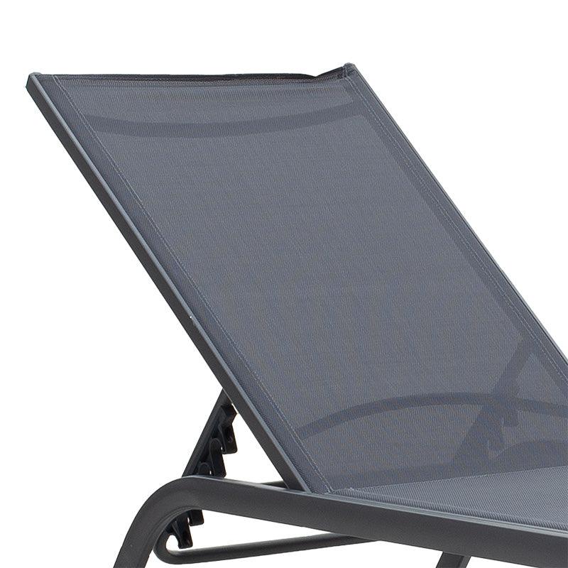 Sezlong Jaipur aluminiu tex Maron, Alb - Antracit, 65x192 cm - Antracit