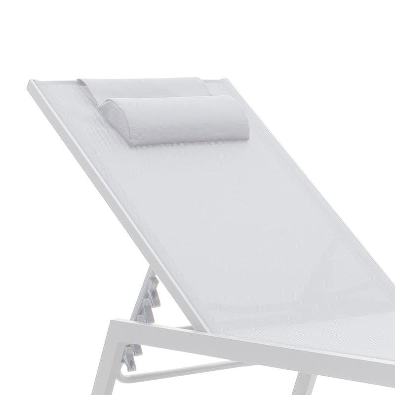 Sezlong Kiara aluminiu texMarona, Antracit - Alb, 70x200 cm - Alb