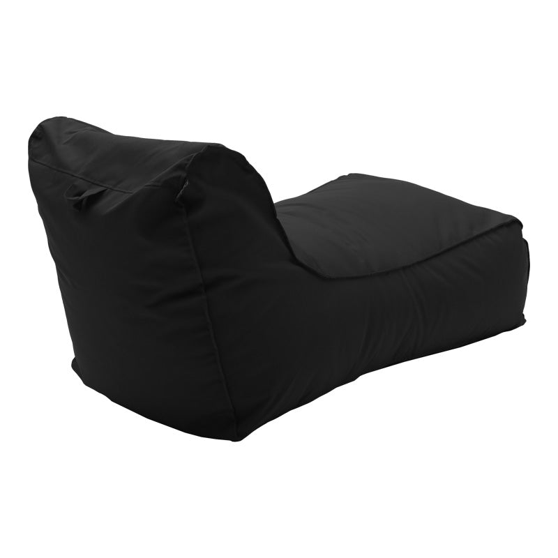 Șezlong puf Lara impermeabil, Piele sintetica, Negru, 60x150x40 cm