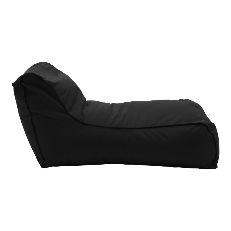 Șezlong puf Lara impermeabil, Piele sintetica, Negru, 60x150x40 cm