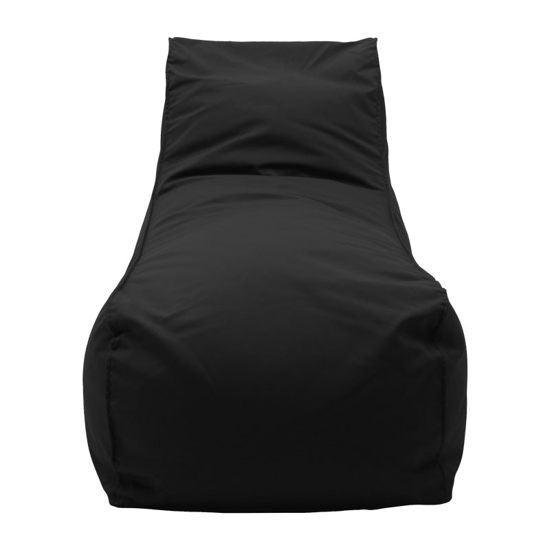 Șezlong puf Lara impermeabil, Piele sintetica, Negru, 60x150x40 cm
