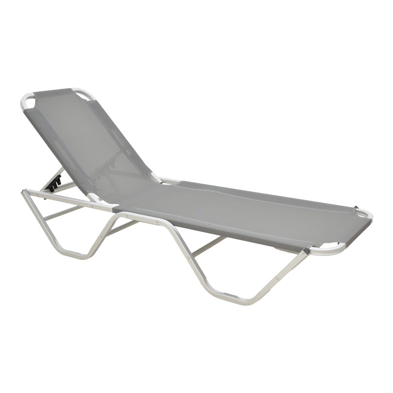Șezlong stivuibil din aluminiu, model Dessie, rezistent, antracit, 59x193x29 cm - Gri