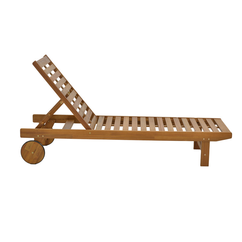 Sezlong Weylar lemn de salcam, Natural, 60x193x30 cm, detaliu produs