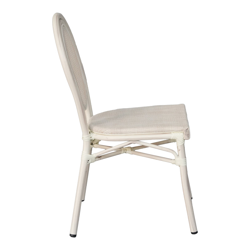 Stackable scaun Nacia aluminiu-textilene, alb, 45x59x85 cm