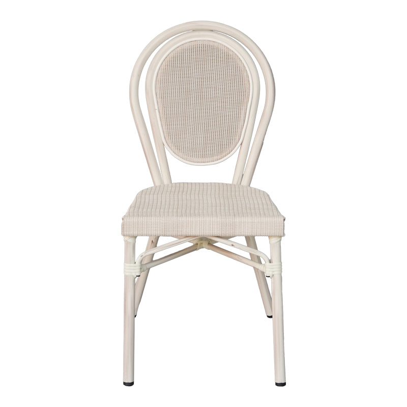 Stackable scaun Nacia aluminiu-textilene, alb, 45x59x85 cm
