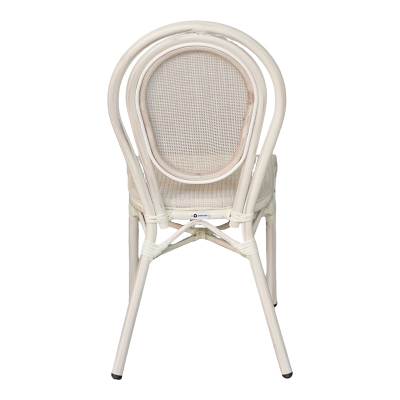 Stackable scaun Nacia aluminiu-textilene, alb, 45x59x85 cm