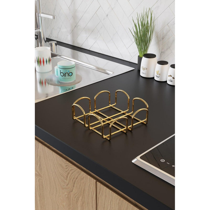 Accesorii Si Ustensile Suport de șervețele Napkin Holder Sevilla, Aur, 20x7x20 cm