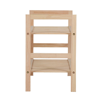 Suport pantofi cu 8 locuri Steper, lemn masiv, Natur, 71x26x40 cm, detaliu produs