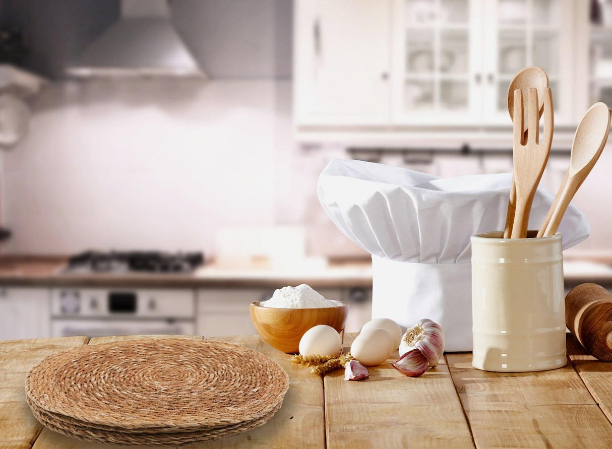 Suport pentru Farfurie din fibre de bambus MLN, Natur, 35x1x35 cm