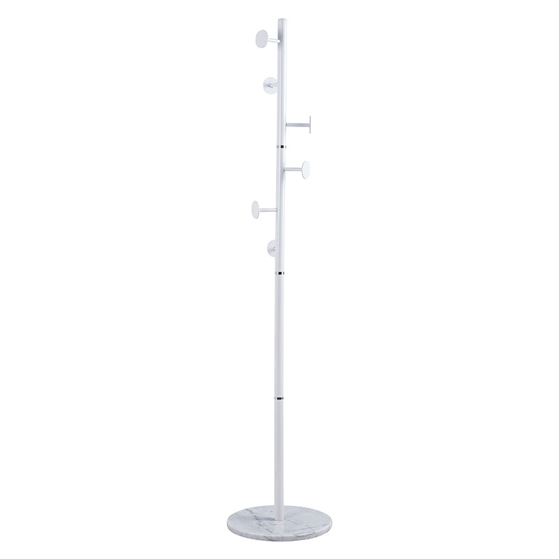 Suport pentru haine Adriana metalic, Alb - Negru, D37x172 cm - Alb