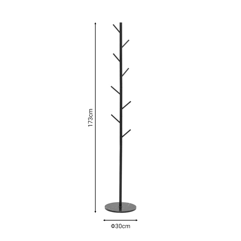 Suport pentru haine Fori metal, negru, 30x30x173 cm
