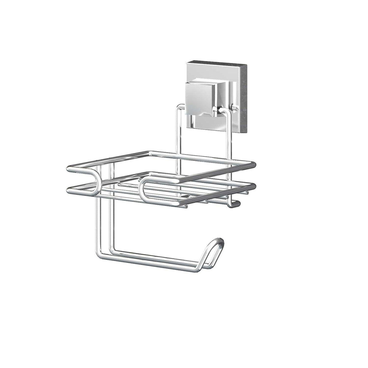 Suport pentru hârtie igienică Toilet Paper Holder Lux 1, Crom, 12.5x14.5x17 cm
