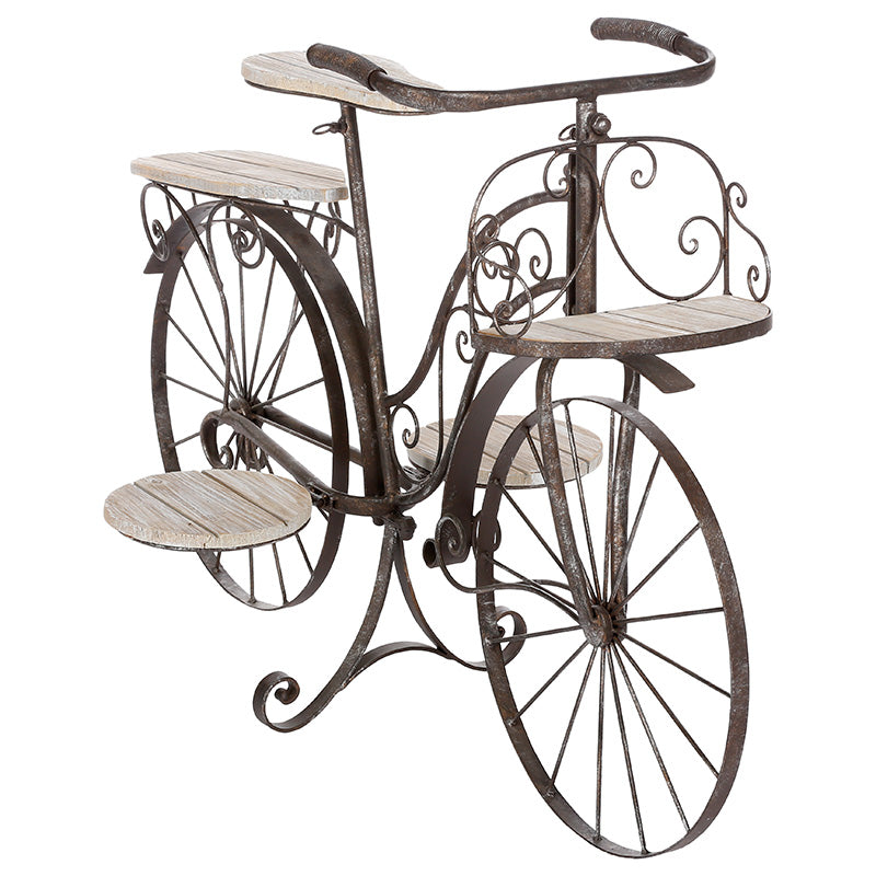 Suport pentru plante Bicicleta maro forjat, 97x46x64 cm