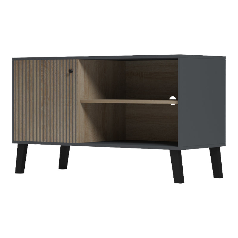 Suport TV cu rafturi Tuscany, Modern, Lemn, Sonoma-Antracit, 100x40x51 cm