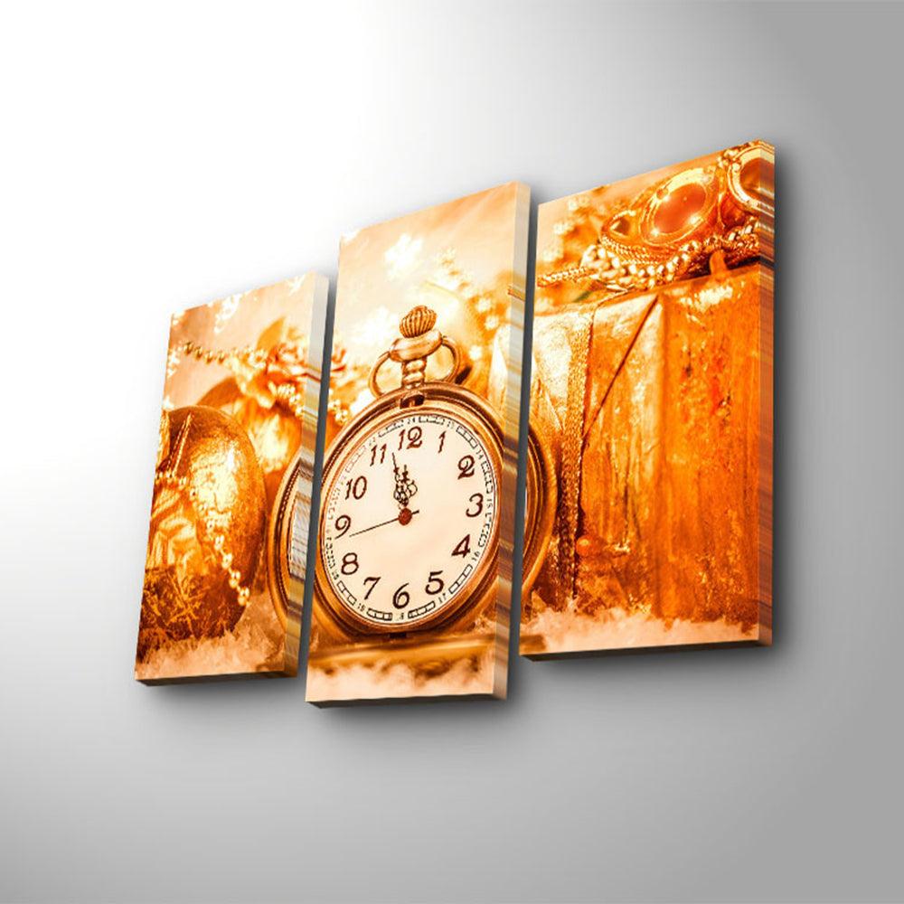 Tablou Canvas cu Led Ceas Buzunar, Multicolor, 66 x 45 cm