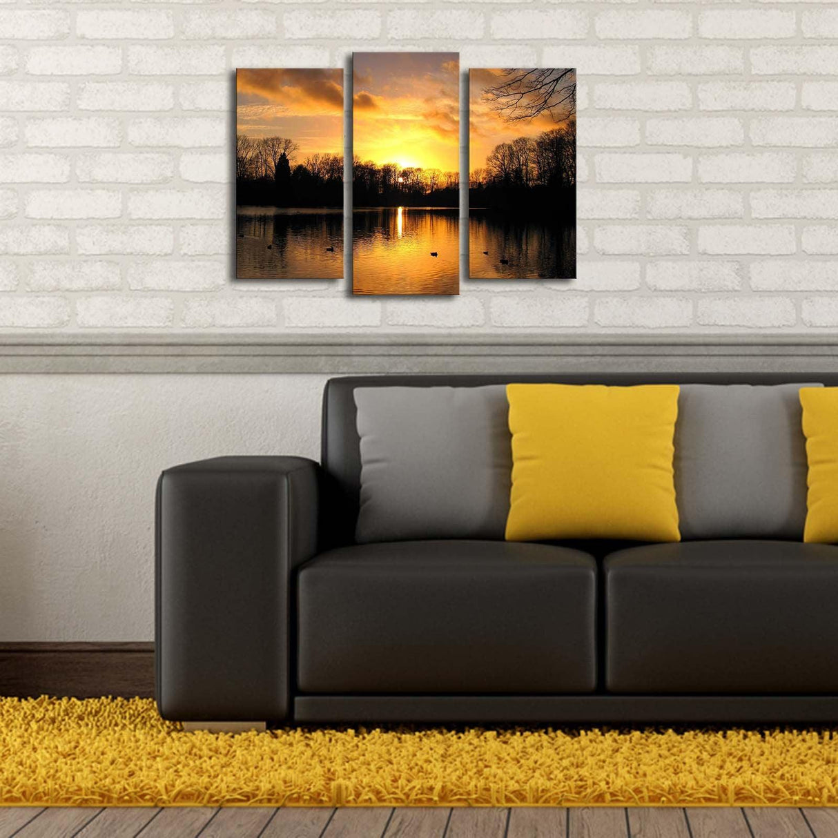 Tablou Canvas cu Led Herastrau, Multicolor, 66 x 45 cm