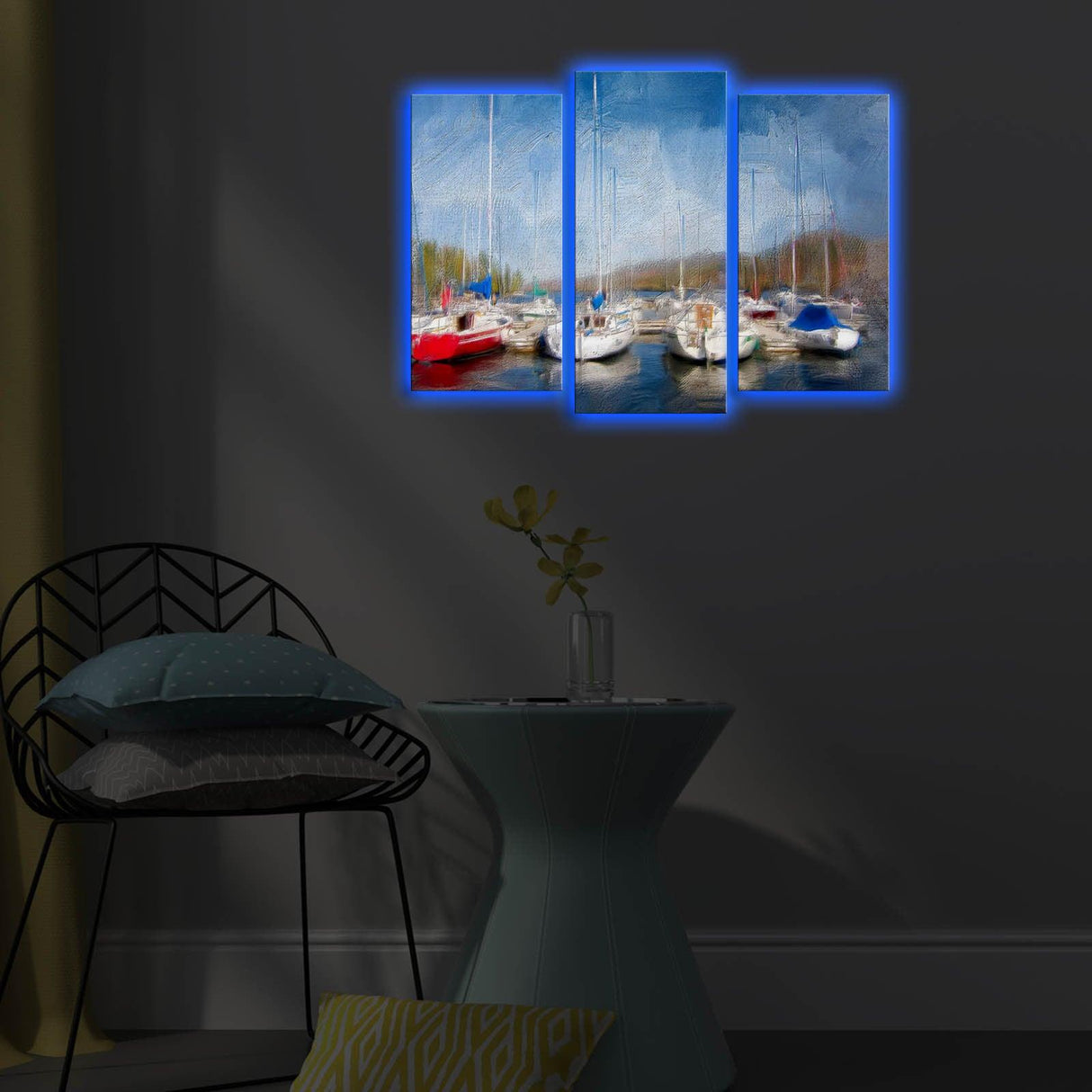 Tablou Canvas cu Led Mangalia, Multicolor, 66 x 45 cm