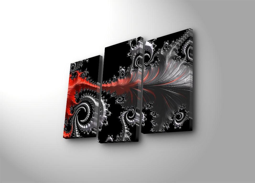 Tablou Canvas cu Led Octopus Rosu, Multicolor, 66 x 45 cm