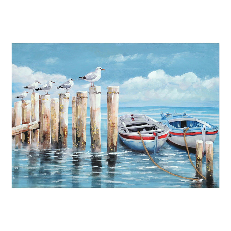 Tablou Canvas cu motiv Port, Multicolor, 100x70 cm
