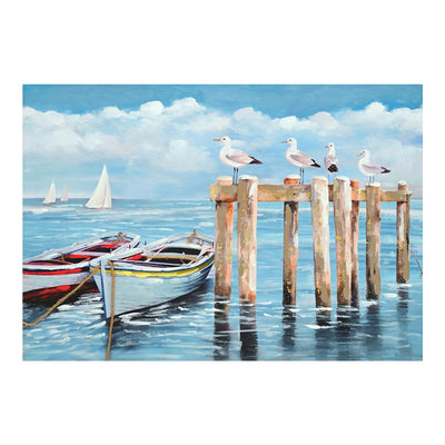 Tablou canvas cu peisaj de port, 100x70 cm
