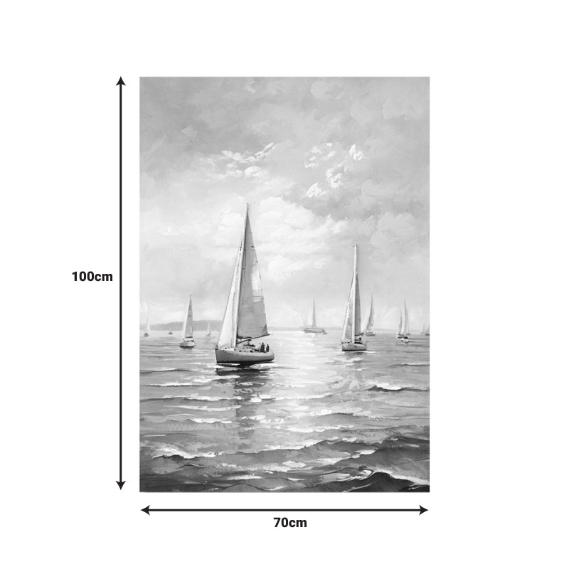 Tablou canvas cu peisaj marin Sailsy, Multicolor, 70x100 cm