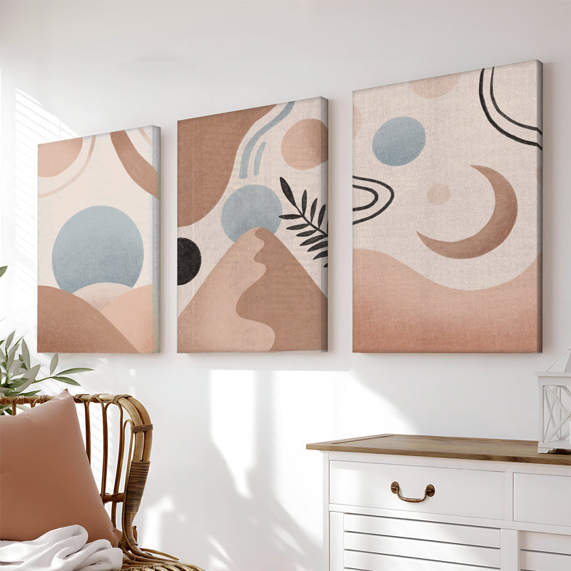 Tablou canvas în rama Leberto, triptic, pânza, Multicolor, 50x70 cm