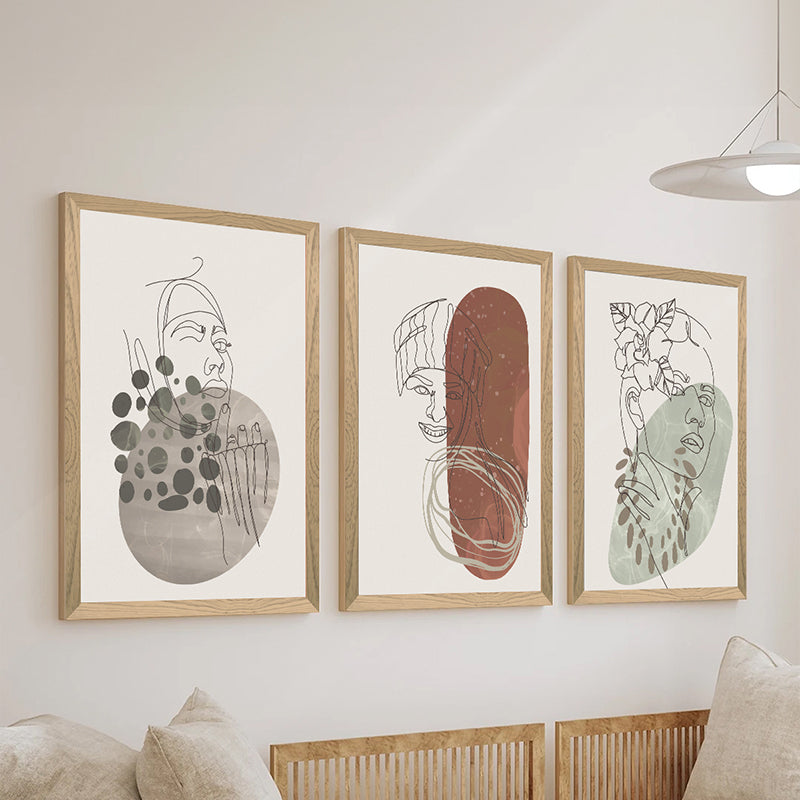 Tablou de canvas Wall art în frame Linento triptyque cu digital print 33x0.3x48cm, Multicolor