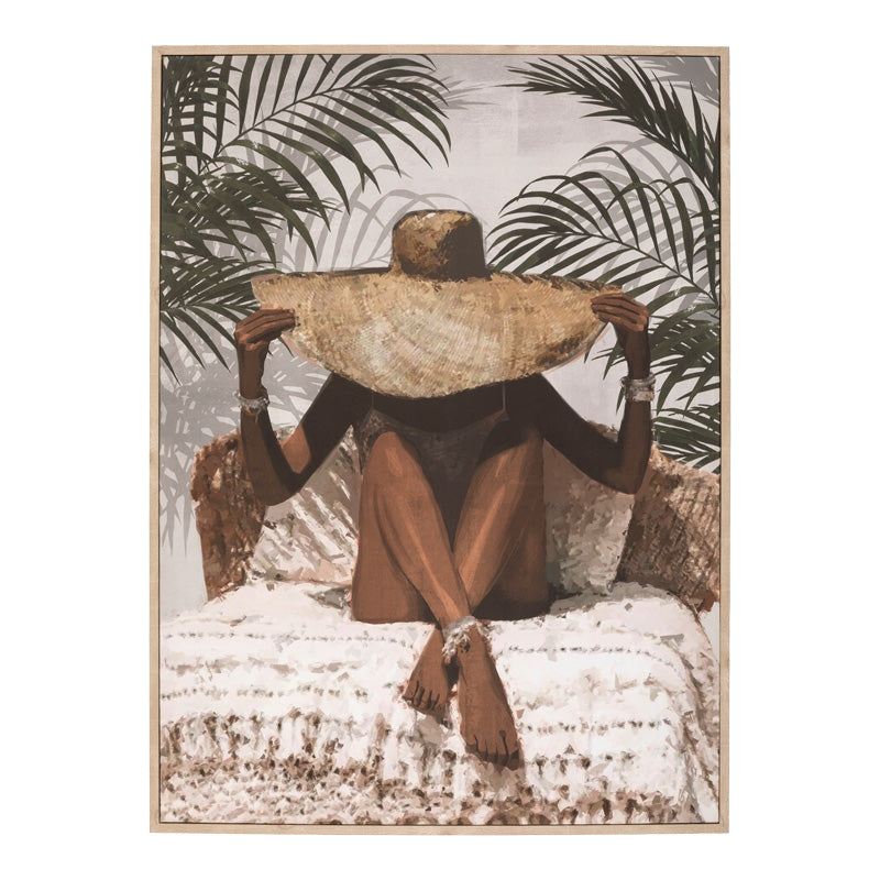 Tablou decorativ cu rama Kapelda, Lemn, Multicolor, 58x78 cm