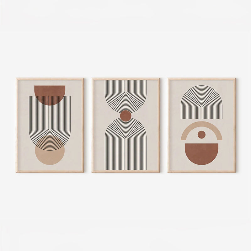 Tablou decorativ triptic cu imprimeu digital Frenja, Multicolor, 33x48 cm